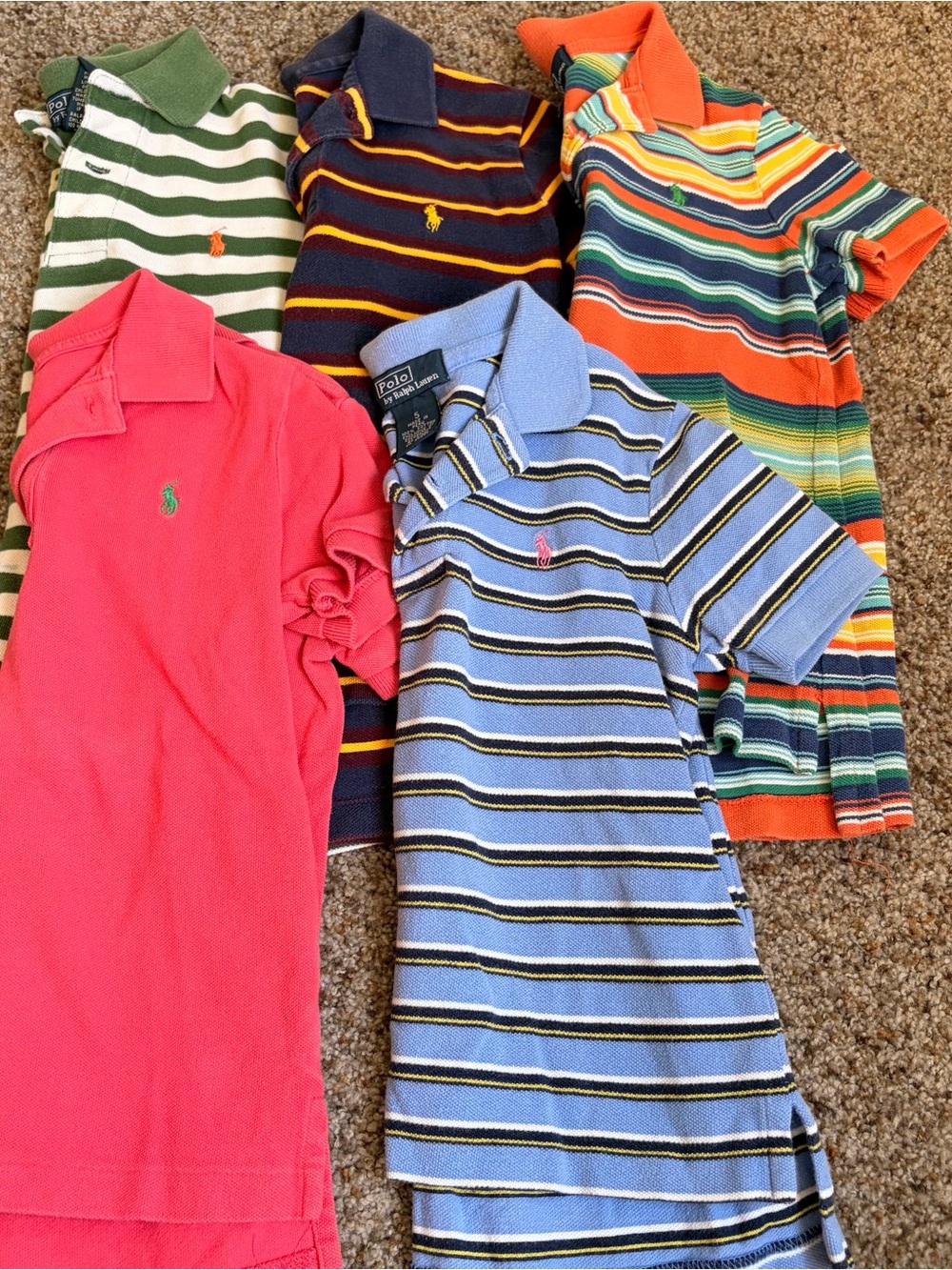 Polo Ralph Lauren Kids Multi-Stripe & Solid Polo Lot Bundle